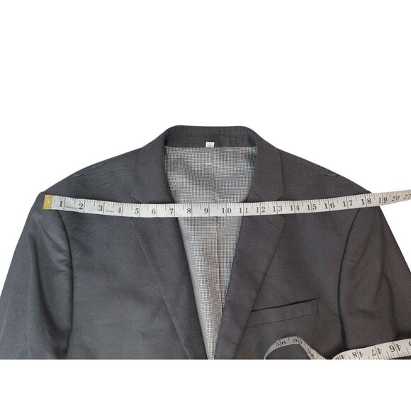 Express Men's Extra Slim Fit Suit 33/30 Gray Cotton Blend Blazer & Pants Set - Picture 13 of 16